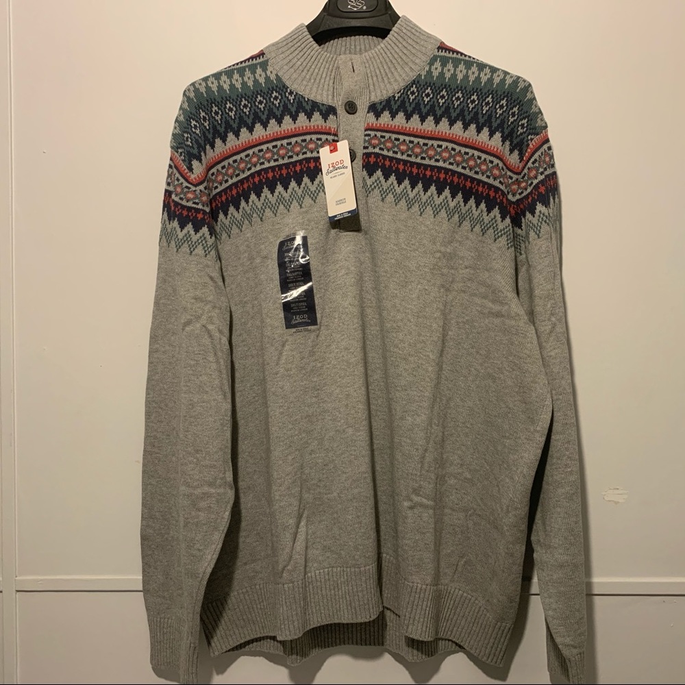 NWT Izod Fair Isle Mock Neck Men's Sweater 3XL